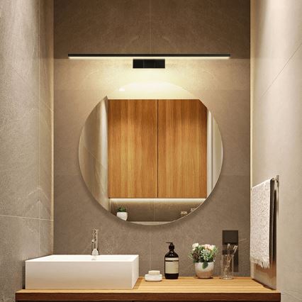 Aigostar - Iluminação de espelho para casa de banho LED LED/12W/230V 4000K 60 cm IP44 preto