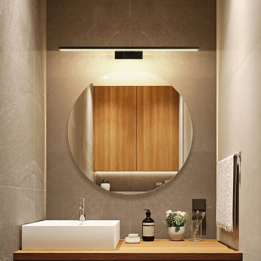 Aigostar - Iluminação de espelho para casa de banho LED LED/12W/230V 4000K 60 cm IP44 preto