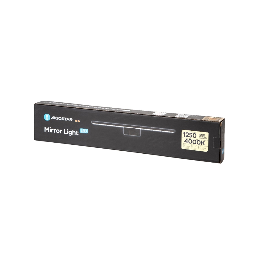 Aigostar - Iluminação de espelho para casa de banho LED LED/12W/230V 4000K 60 cm IP44 preto