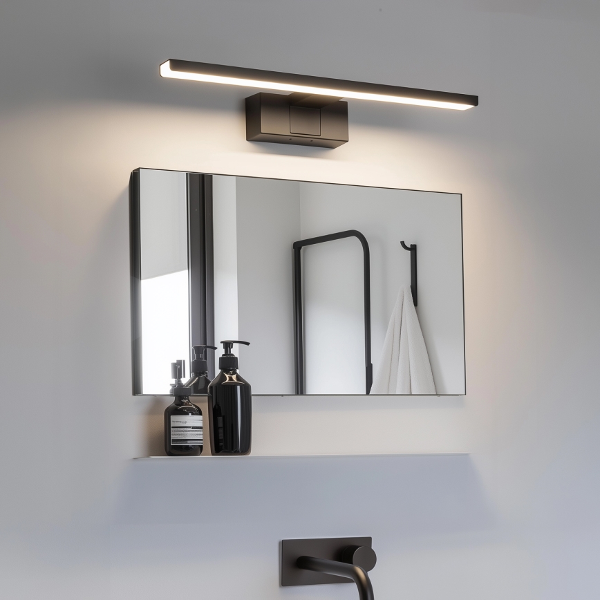 Aigostar - Iluminação de espelho para casa de banho LED LED/8W/230V 4000K 40 cm IP44 preto