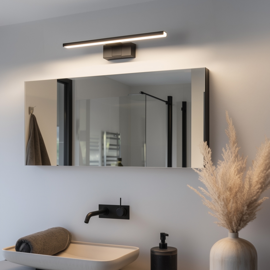 Aigostar - Iluminação de espelho para casa de banho LED LED/8W/230V 4000K 40 cm IP44 preto