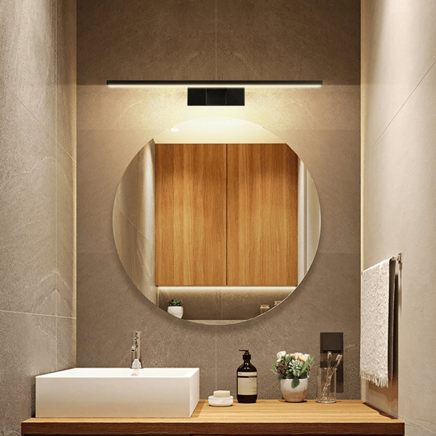 Aigostar - Iluminação de espelho para casa de banho LED LED/8W/230V 4000K 40 cm IP44 preto