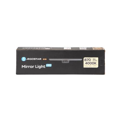 Aigostar - Iluminação de espelho para casa de banho LED LED/8W/230V 4000K 40 cm IP44 preto