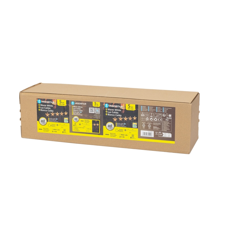 Aigostar - Iluminação de Natal LED solar LED/0,054W/1,2V 1m IP65 branco quente