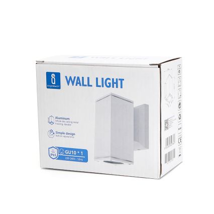 Aigostar - Iluminação de parede exterior 1xGU10/230V branco IP65 angular