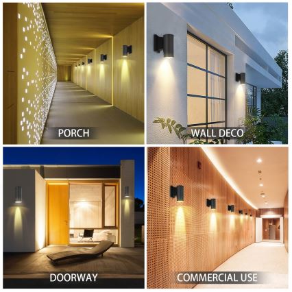 Aigostar - Iluminação de parede exterior 1xGU10/230V preto IP65 redondo