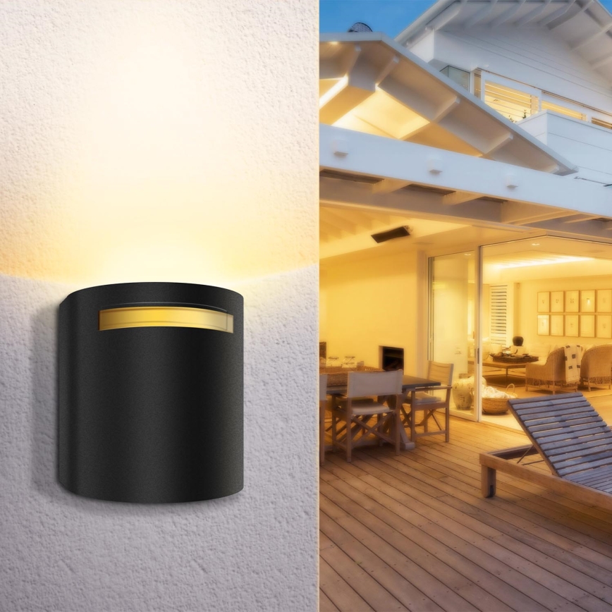 Aigostar - Iluminação de parede exterior 1xGU10/35W/230V preto IP54