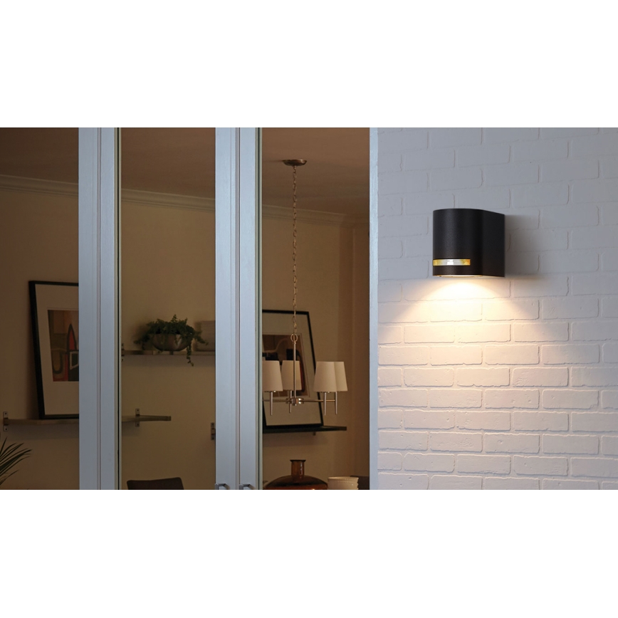 Aigostar - Iluminação de parede exterior 1xGU10/35W/230V preto IP54