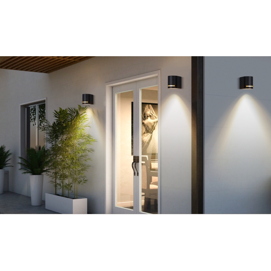Aigostar - Iluminação de parede exterior 1xGU10/35W/230V preto IP54