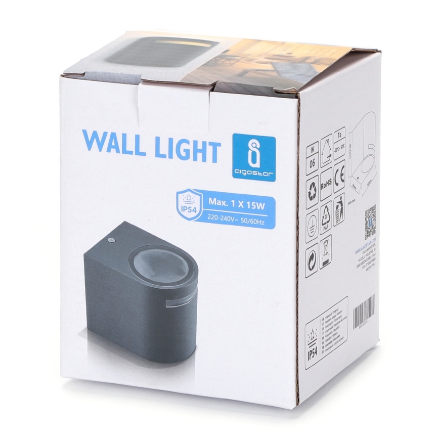 Aigostar - Iluminação de parede exterior 1xGU10/35W/230V preto IP54