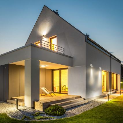 Aigostar - Iluminação de parede exterior 2xGU10/230V branco IP65 angular