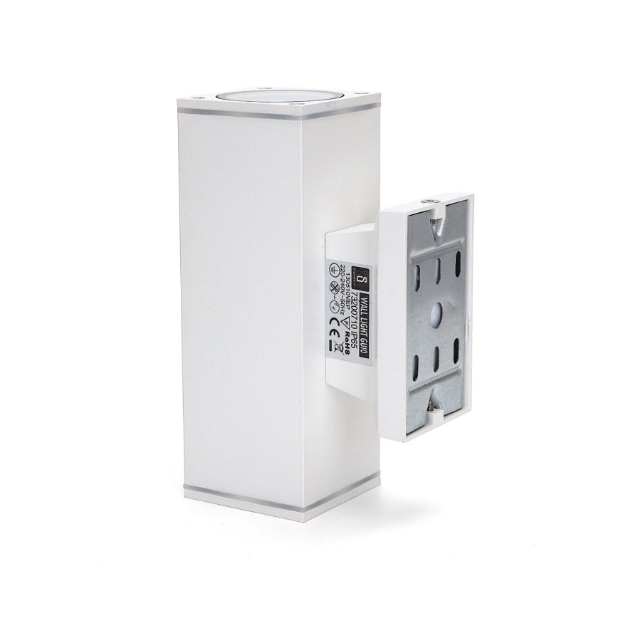 Aigostar - Iluminação de parede exterior 2xGU10/230V branco IP65 angular