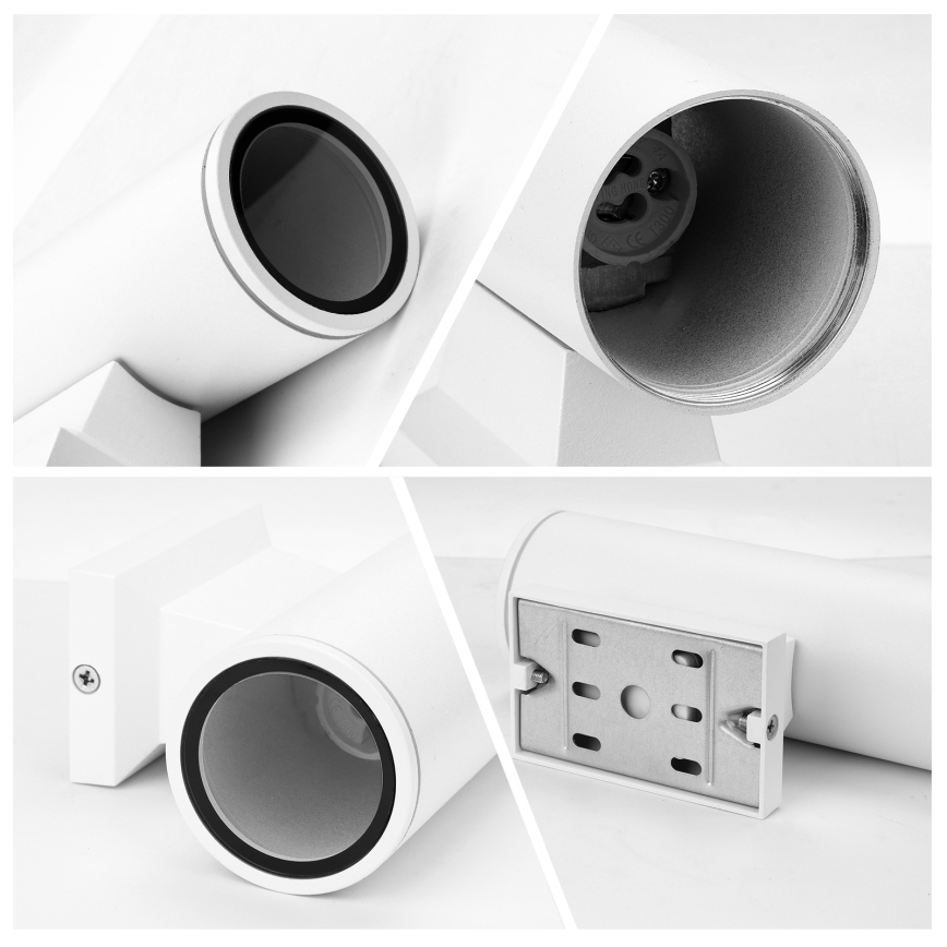 Aigostar - Iluminação de parede exterior 2xGU10/230V branco IP65 redondo