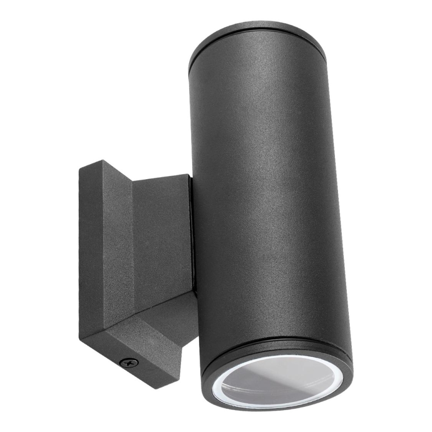 Aigostar - Iluminação de parede exterior 2xGU10/230V preto IP65 redondo