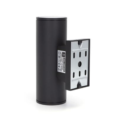 Aigostar - Iluminação de parede exterior 2xGU10/230V preto IP65 redondo