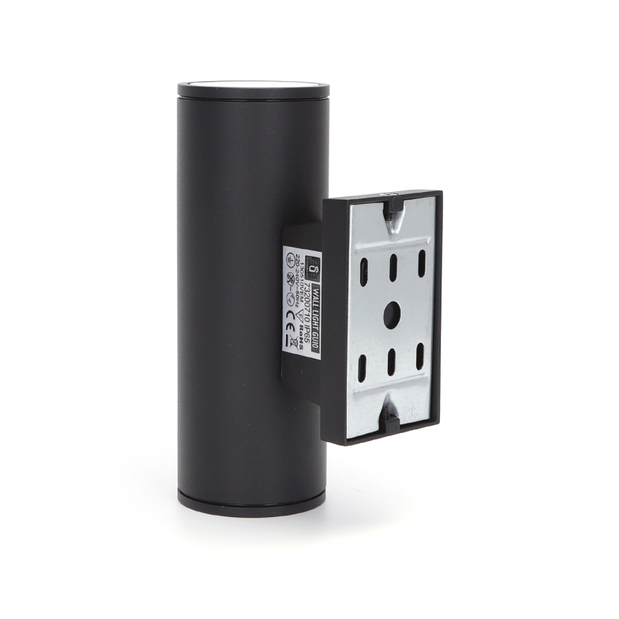 Aigostar - Iluminação de parede exterior 2xGU10/230V preto IP65 redondo