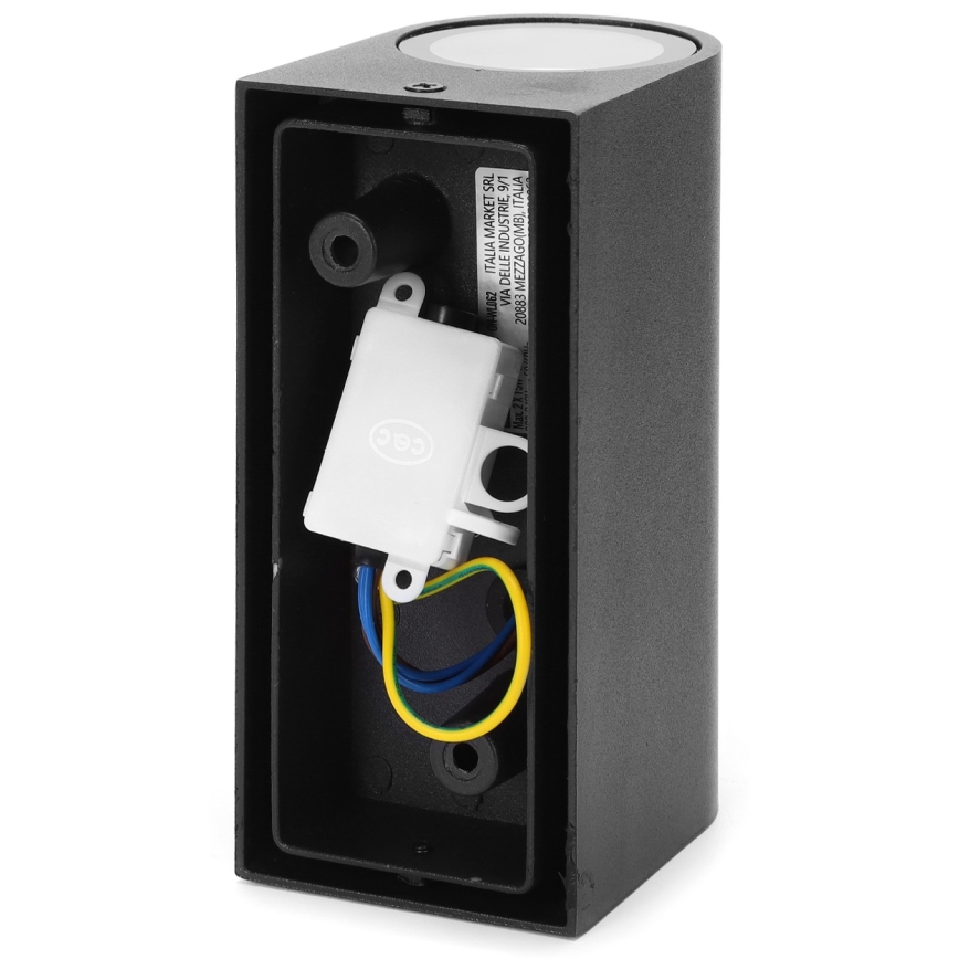 Aigostar - Iluminação de parede exterior 2xGU10/35W/230V preto IP54