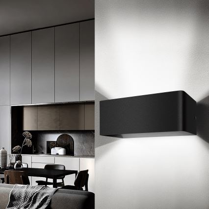 Aigostar - Iluminação de parede LED LED/12,5W/230V 20x10 cm preto