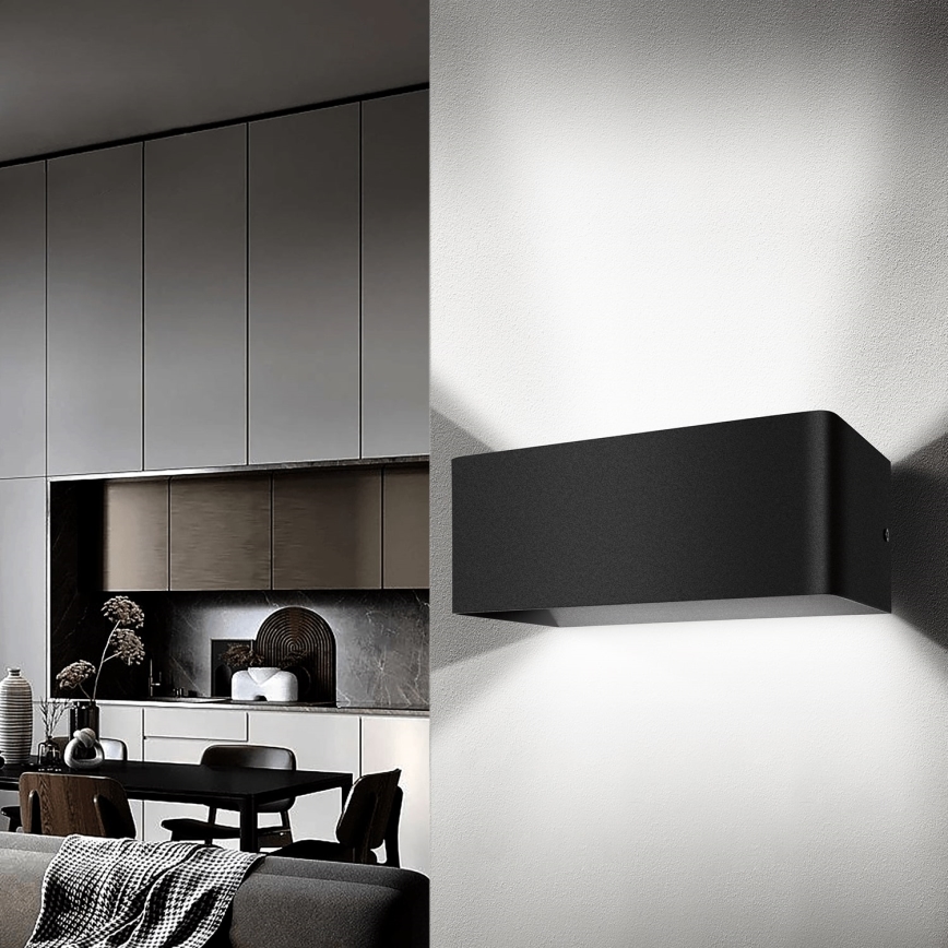 Aigostar - Iluminação de parede LED LED/12,5W/230V 20x10 cm preto