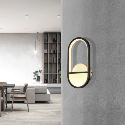 Aigostar - Iluminação de parede LED LED/13,5W/230V 2700K preto/dourado