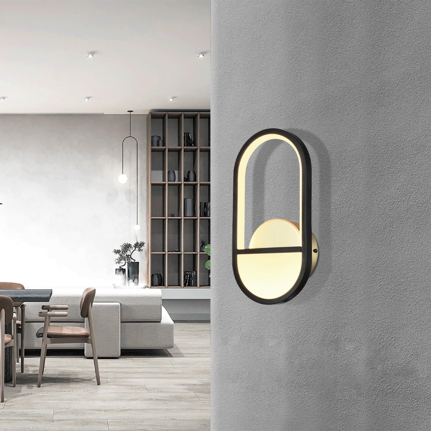 Aigostar - Iluminação de parede LED LED/13,5W/230V 2700K preto/dourado