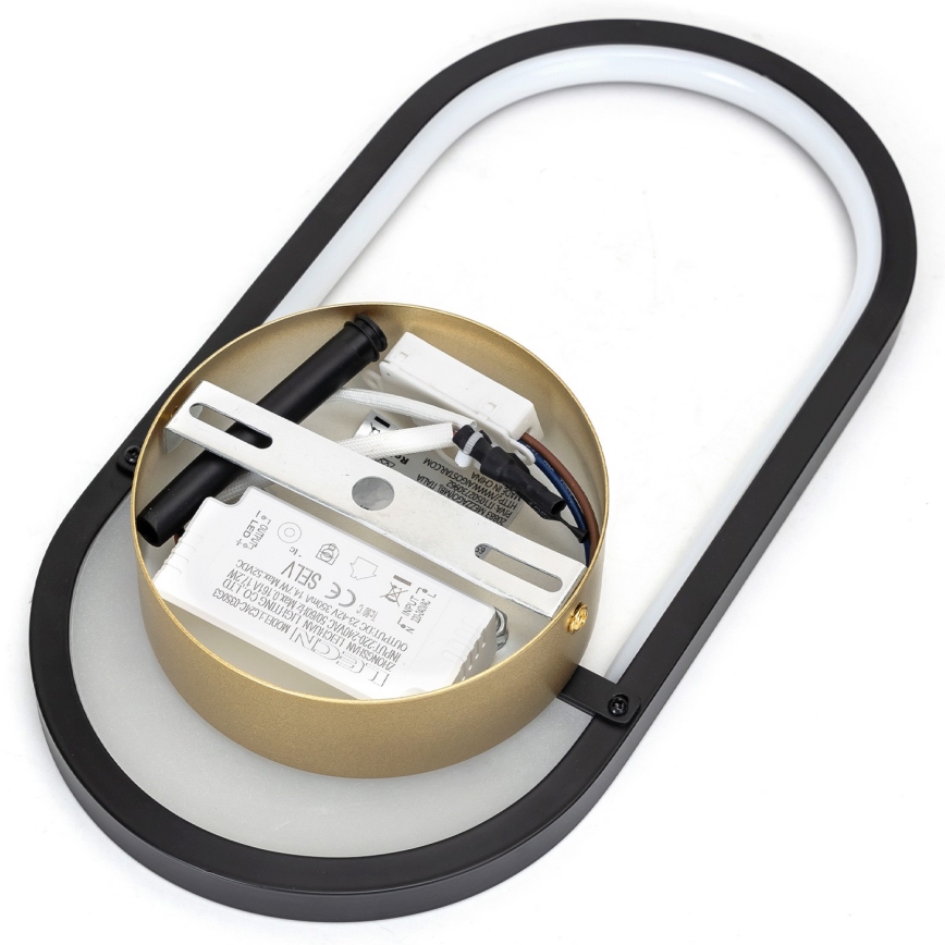 Aigostar - Iluminação de parede LED LED/13,5W/230V 6500K preto/dourado