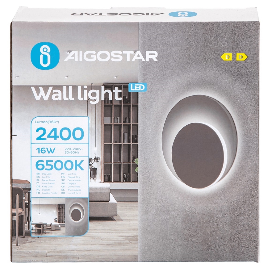 Aigostar - Iluminação de parede LED LED/16W/230V 6500K branco