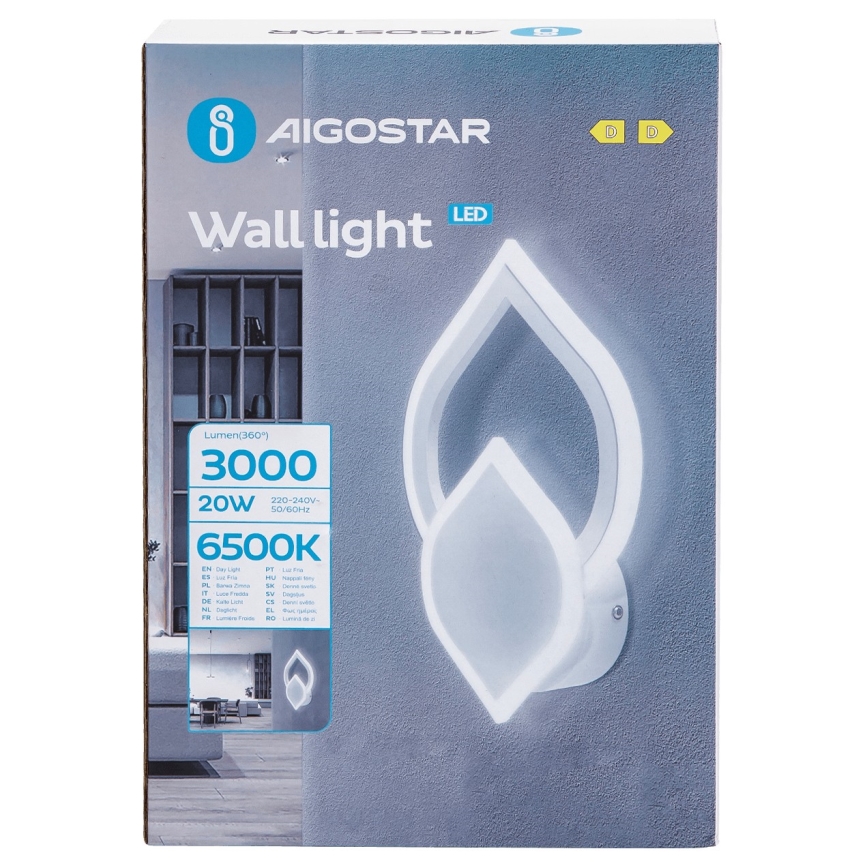 Aigostar - Iluminação de parede LED LED/20W/230V 6500K branco