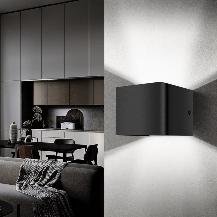 Aigostar - Iluminação de parede LED LED/5,5W/230V 10x10 cm preto