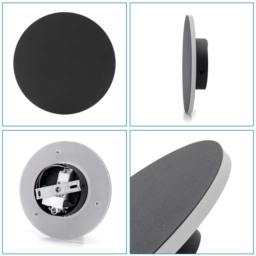 Aigostar - Iluminação de parede LED LED/6,5W/230V 3000K 18 cm preto