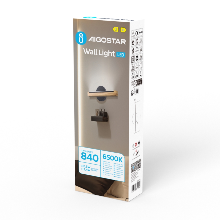 Aigostar - Iluminação de parede LED LED/6,5W/230V 6500K
