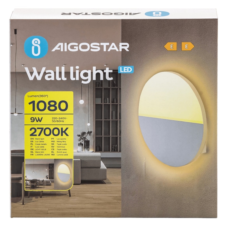 Aigostar - Iluminação de parede LED LED/9W/230V 2700K branco