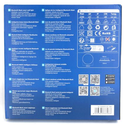 Aigostar - Iluminação de parede LED RGBW com regulação MESH Inteligente LED/12W/230V 2700-6500K branco + comando
