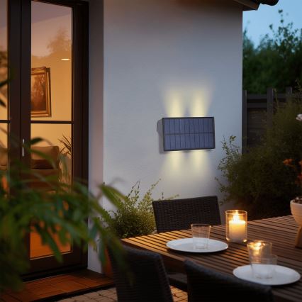Aigostar - Iluminação de parede solar LED LED/4W/5,5V 2700K IP44