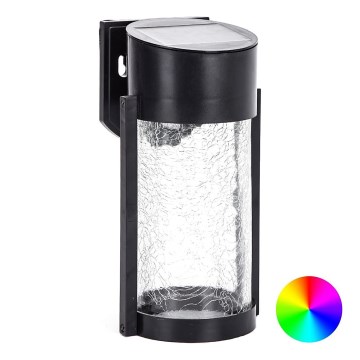 Aigostar - Iluminação de parede solar LED RGB LED/2W/1,2V preto IP44