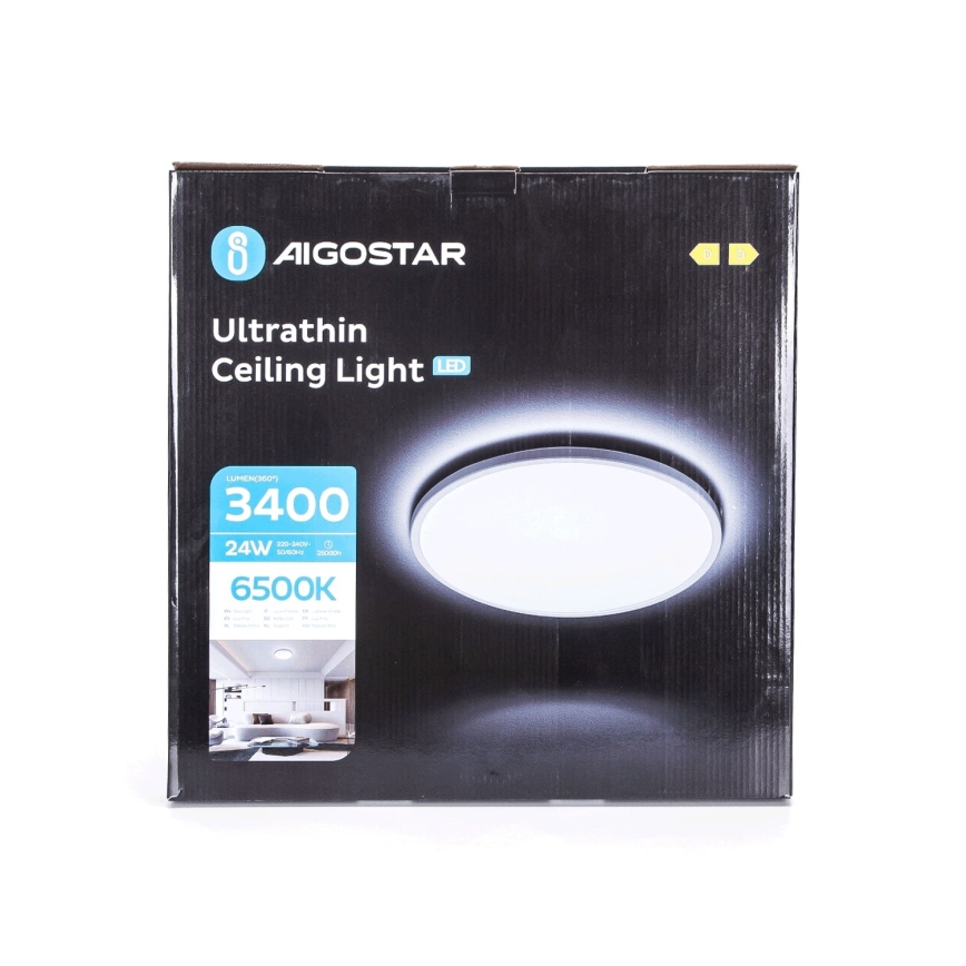 Aigostar - Iluminação de teto de casa de banho LED LED/24W/230V 6500K diâmetro 42 cm IP44