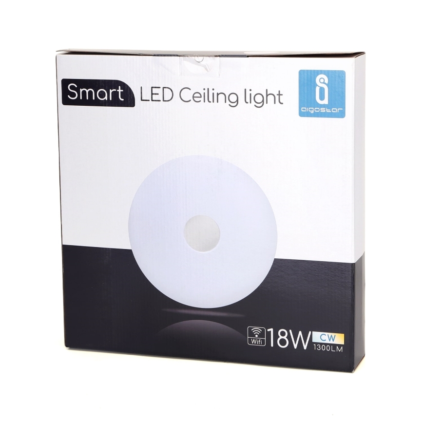 Aigostar - Iluminação de teto LED com regulação LED/18W/230V d. 34 cm Wi-Fi