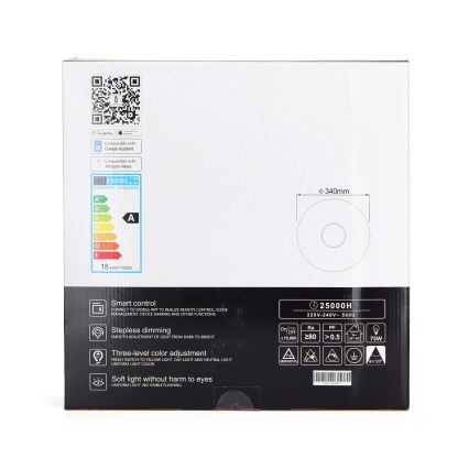 Aigostar - Iluminação de teto LED com regulação LED/18W/230V d. 34 cm Wi-Fi