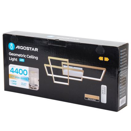 Aigostar - Iluminação de teto LED com regulação LED/38W/230V 2700-6500K + comando
