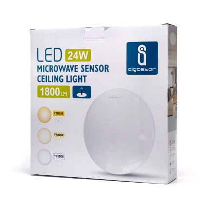 Aigostar - Iluminação de teto LED com sensor LED/24W/230V 3000K