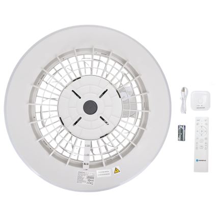 Aigostar - Iluminação de teto LED RGB com regulação e ventoinha MESH LED/40W/230V 2700-6500K branco + comando