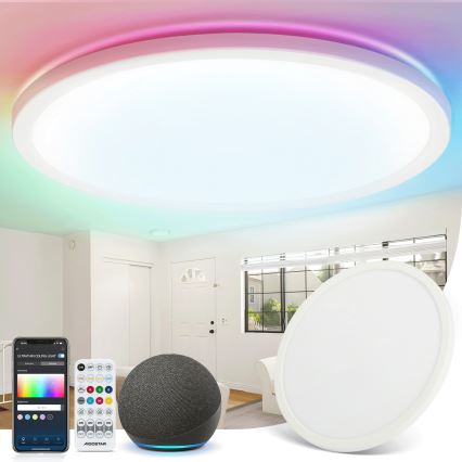 Aigostar - Iluminação de teto LED RGBW com regulação MESH LED/24W/230V 3000-6500K branco + comando