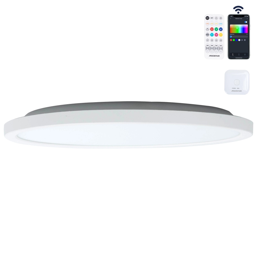 Aigostar - Iluminação de teto LED RGBW com regulação MESH LED/24W/230V 3000-6500K branco + comando
