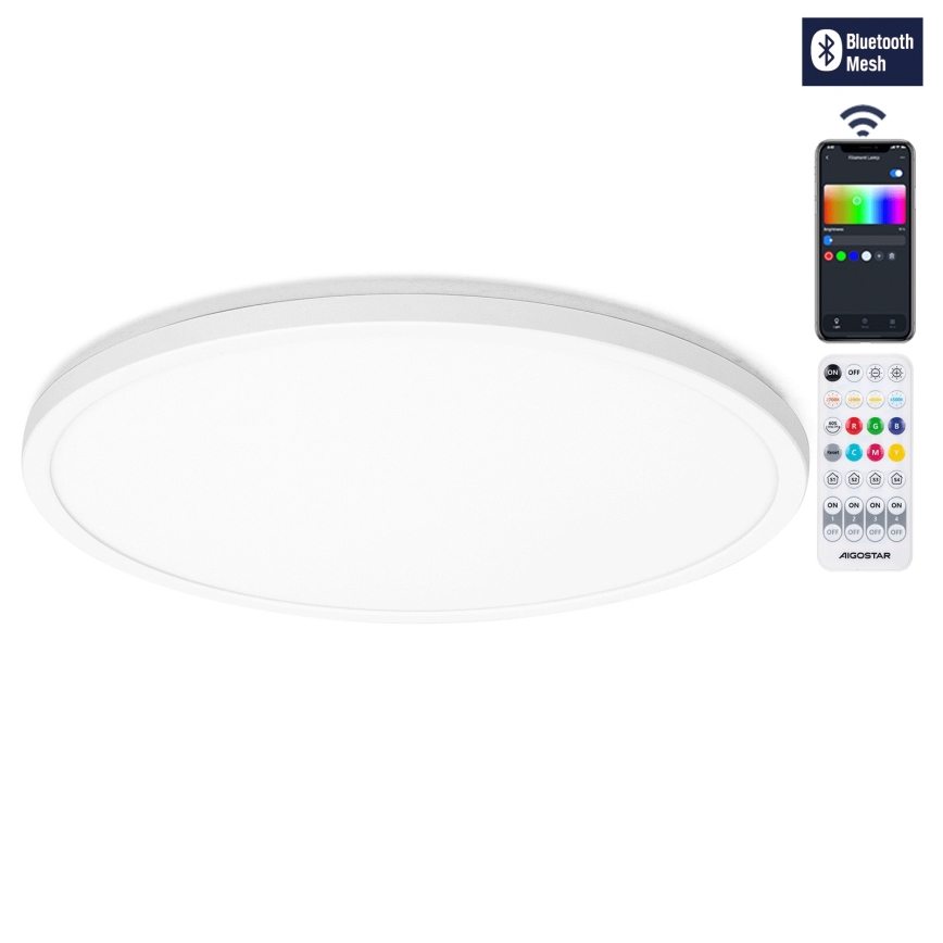 Aigostar - Iluminação de teto LED RGBW com regulação MESH LED/36W/230V 3000-6500K branco + comando