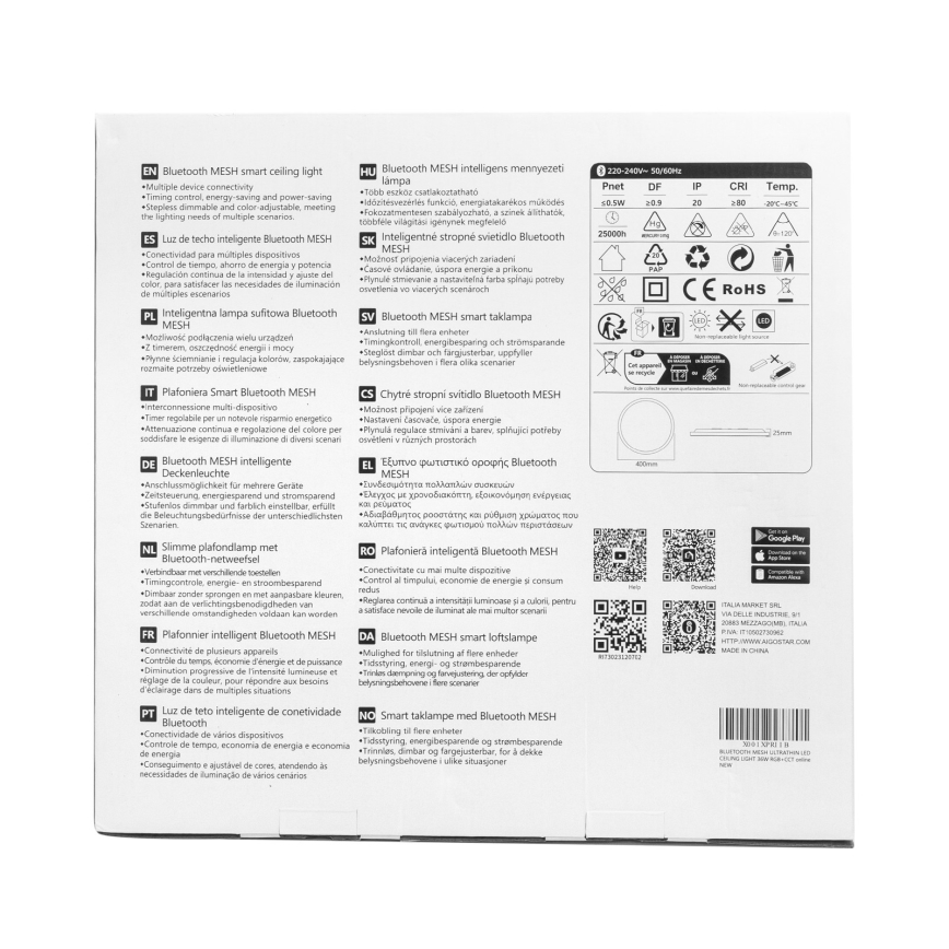 Aigostar - Iluminação de teto LED RGBW com regulação MESH LED/36W/230V 3000-6500K branco + comando