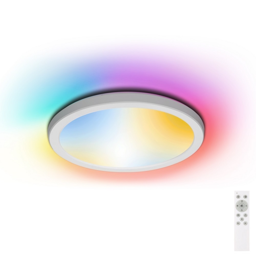 Aigostar - Iluminação de teto LED RGBW para casa de banho com regulação LED/18W/230V 3000-6500K diâmetro 30 cm IP44 + comando