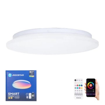 Aigostar - Iluminação de teto LED RGBW para casa de banho com regulação MESH Inteligente LED/18W/230V 3000-6500K IP44 + comando