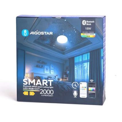 Aigostar - Iluminação de teto LED RGBW para casa de banho com regulação MESH Inteligente LED/18W/230V 3000-6500K IP44 + comando