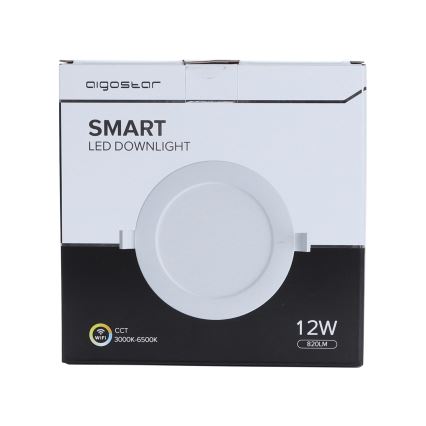 Aigostar - Iluminação embutida LED com regulação LED/12W/230V d. 17 cm Wi-Fi