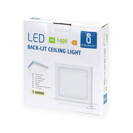 Aigostar - Iluminação integrada LED de teto LED/12W/230V 17,3x17,3 cm 4000K branco